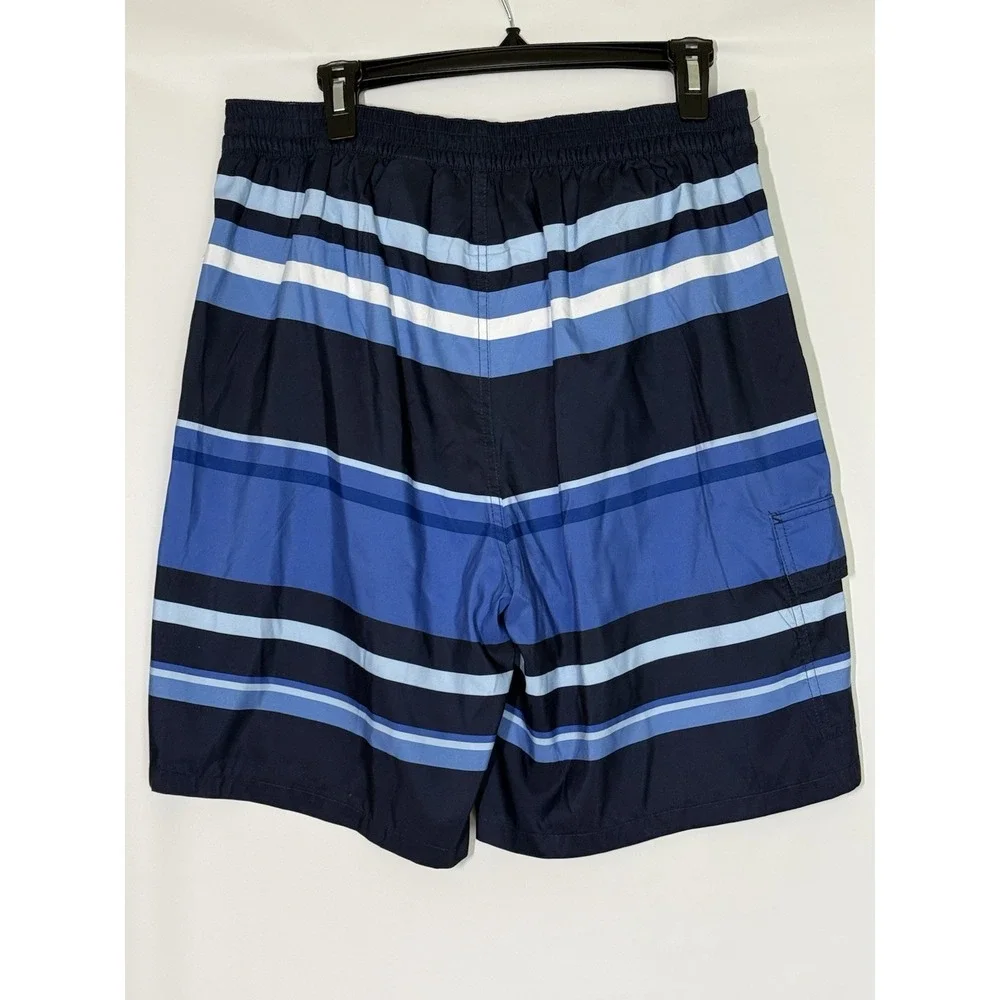 New Polo Ralph Lauren Mens Swim Trunks Shorts Size Large Blue Lined Cargo Pocket